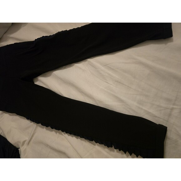 Athleta Salutation 7/8 Small Black Navy Mesh Cutout Leggings w/ Pockets - Picture 2 of 10